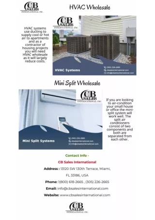 HVAC wholesale