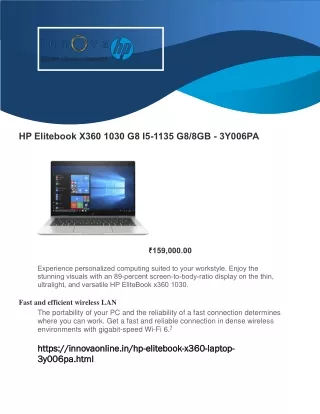 HP Elitebook X360 1030 G8 I5