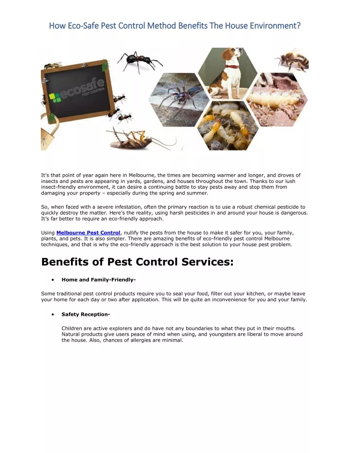 how eco how eco safe pest control method benefits