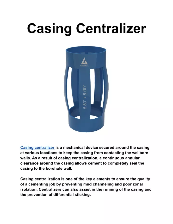 casing centralizer