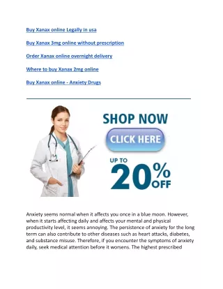 Buy Xanax 3mg online without prescription