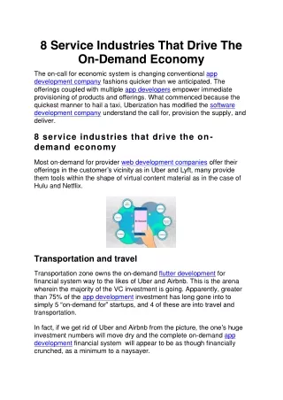 8 service industries that drive the on demand