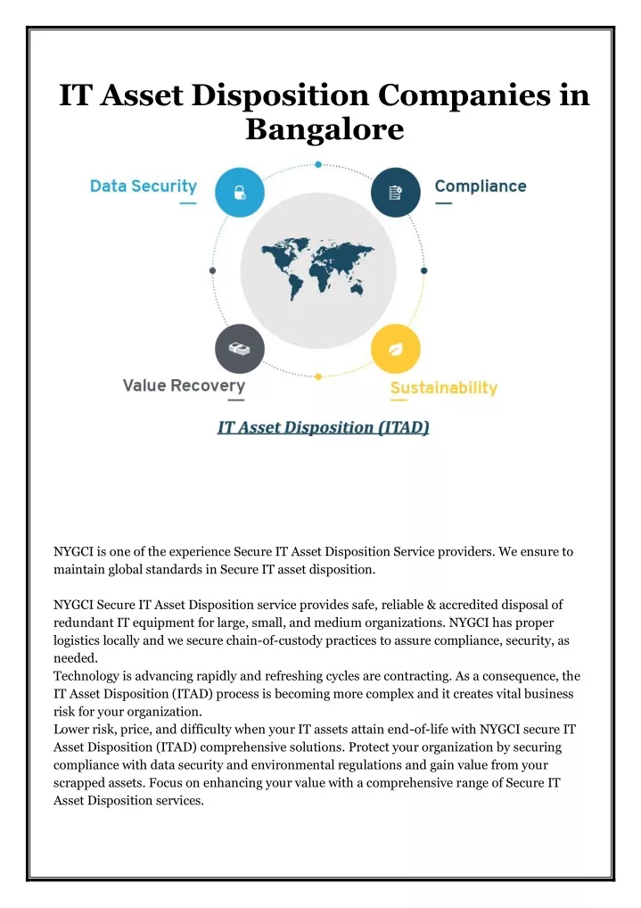 it asset disposition companies in bangalore