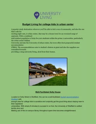 budget living for college kids in urban center