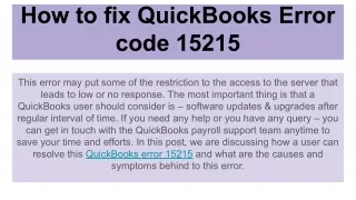 how to fix quickbooks error code 15215