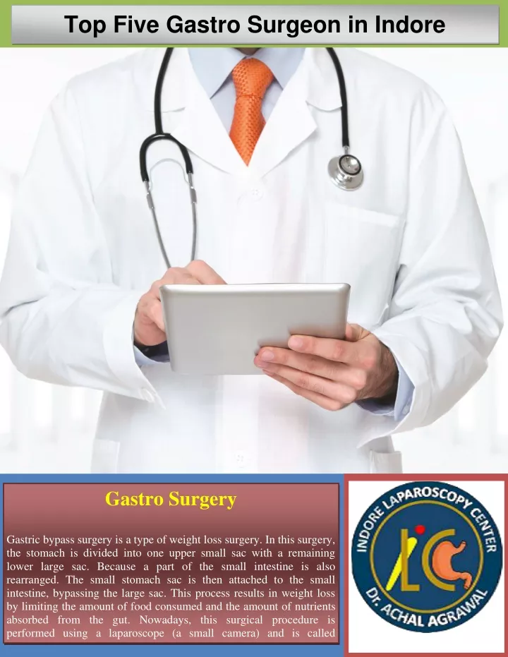 top five gastro surgeon in indore