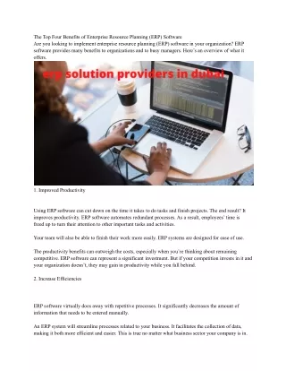 the top four benefits of enterprise resource