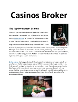 Casinos Broker