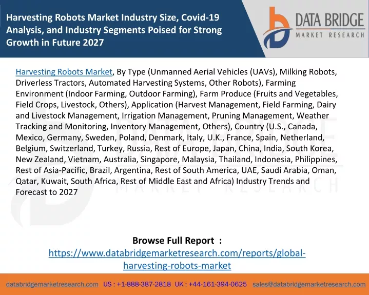 harvesting robots market industry size covid