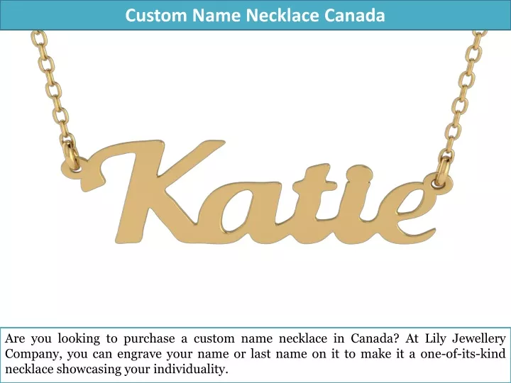 custom name necklace canada