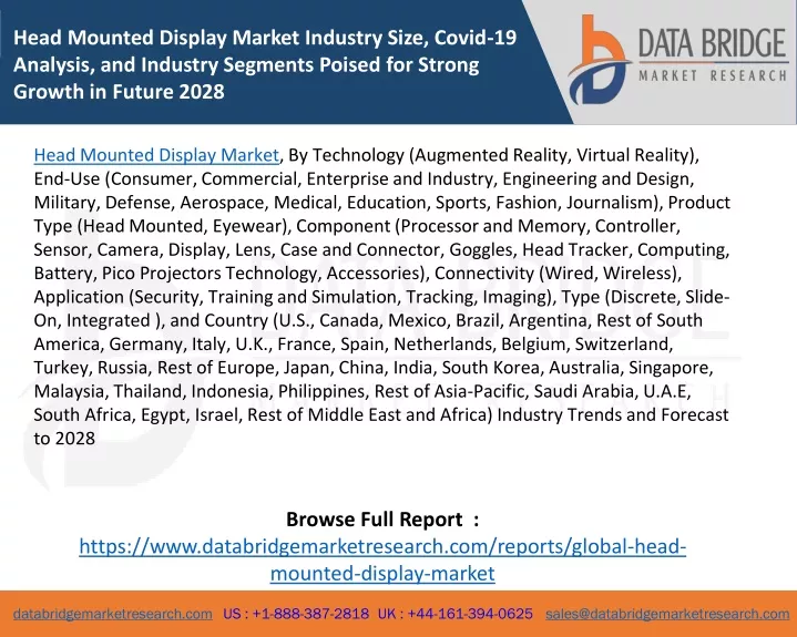 head mounted display market industry size covid