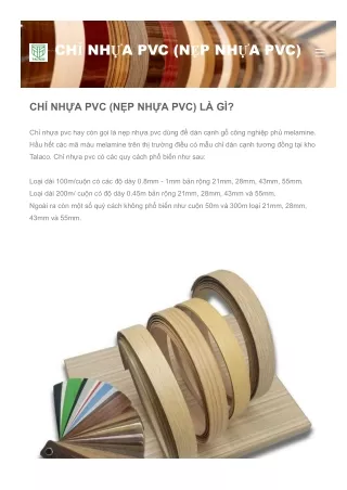 Chỉ Nhựa PVC Nẹp Nhựa PVC Dán Cạnh Gỗ Phủ Melamine