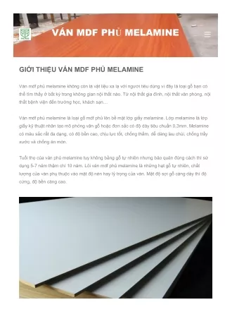 Ván MDF Phủ Melamine Thương Hiệu Talaco