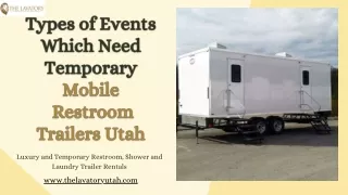Types of Events Which Need Temporary Mobile Restroom Trailer Utah