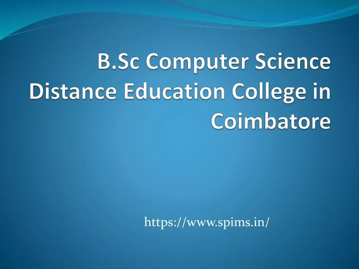 b sc computer science distance education college in coimbatore