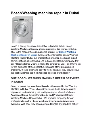 Bosch Washing machine repair in Dubai