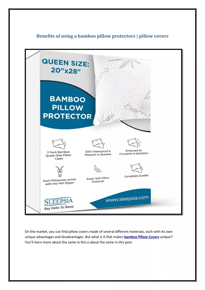 benefits of using a bamboo pillow protectors