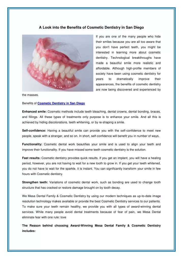 a look into the benefits of cosmetic dentistry