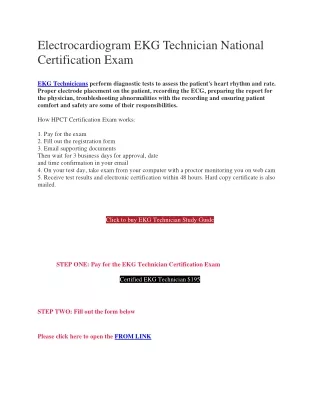 Electrocardiogram EKG Technician National Certification Exam