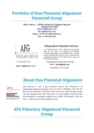 Dan Pimental Alignment Financial Firm