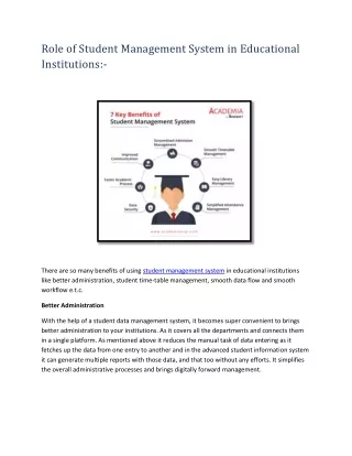 role of student management system in educational