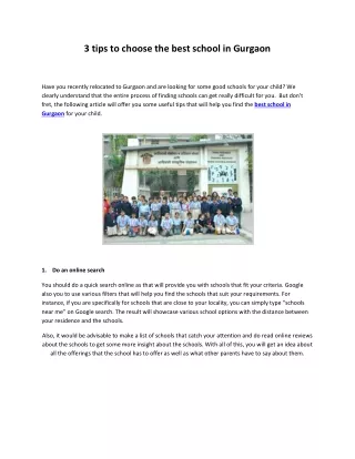 3 tips to choose the best school in Gurgaon