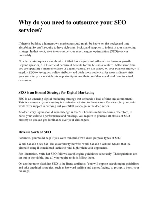 why do you need to outsource your seo services
