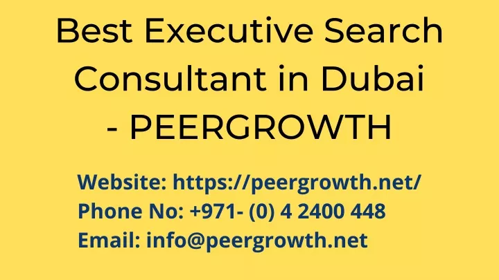 best executive search consultant in dubai