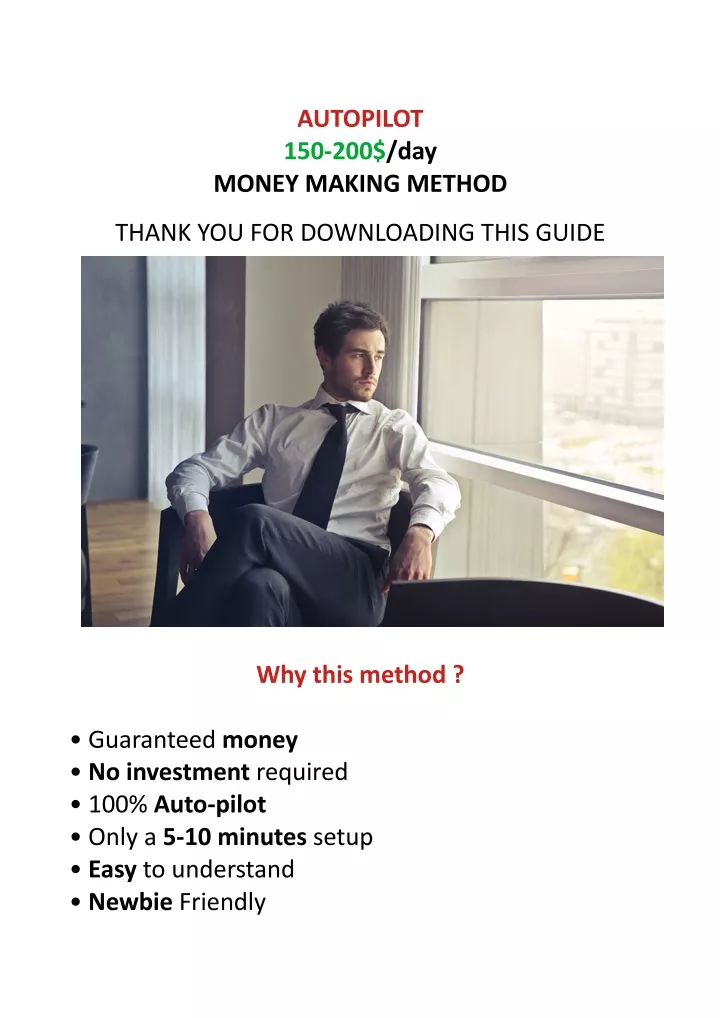 autopilot 150 200 day money making method thank