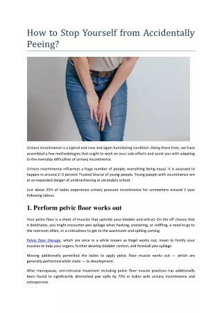 how to stop yourself from accidentally peeing