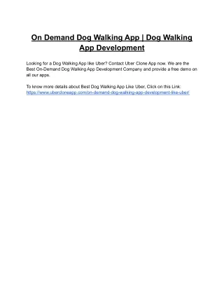 on demand dog walking app dog walking