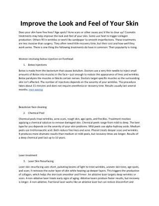 improve the look and feel of your skin