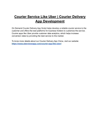 courier service like uber courier delivery