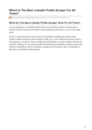 which is the best linkedin profile scraper