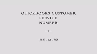Quickbooks Customer Service Number-(855) 742-7868