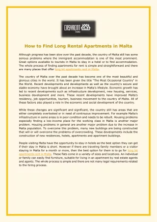 How to Find Long Rental Apartments in Malta