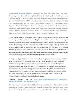 global finfet technology market by technology