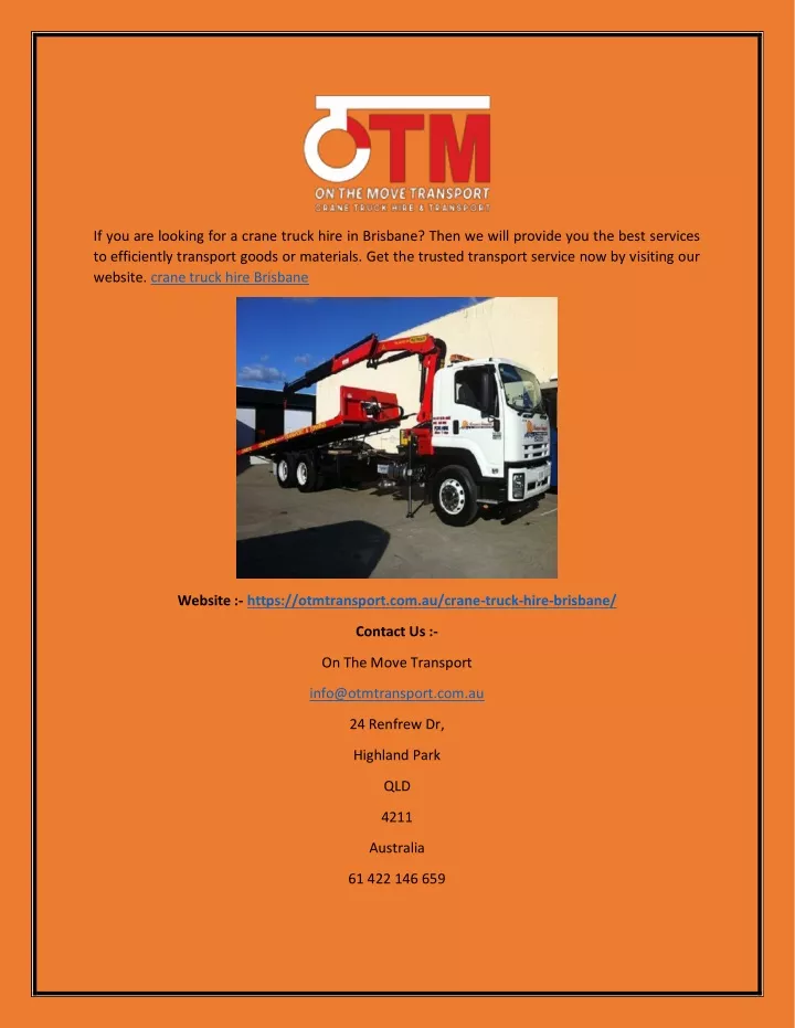 if you are looking for a crane truck hire