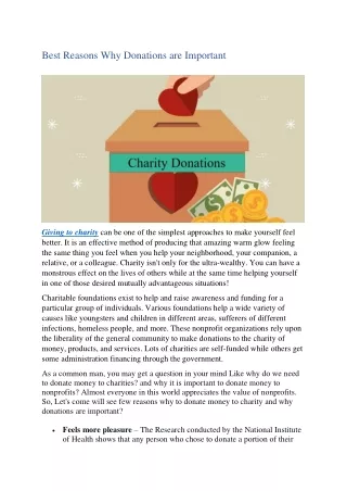Why to donate money to nonprofit?