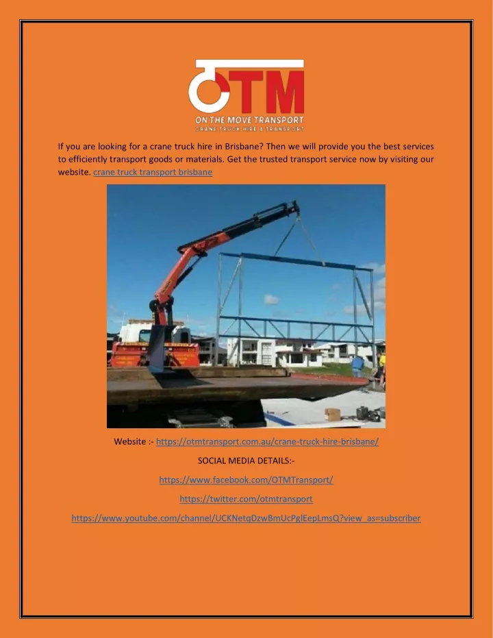 if you are looking for a crane truck hire