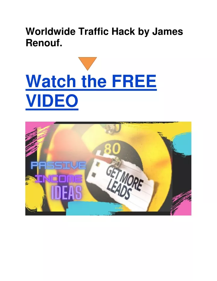 worldwide traffic hack by james renouf watch