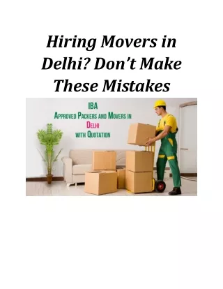 hiring movers in delhi don t make these mistakes