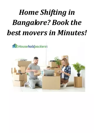 home shifting in bangalore book the best movers