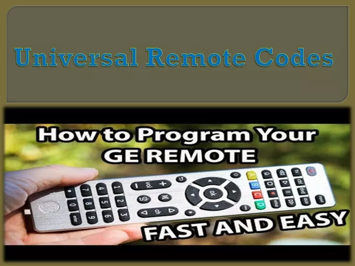 universal remote codes