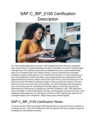 sap c ibp 2105 certification description
