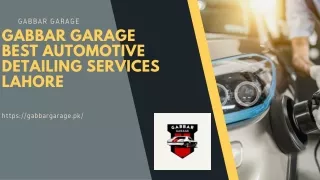 Gabbar Garage Best automotive detailing Services Lahore