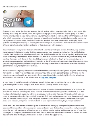 purchase telegram ballot vote