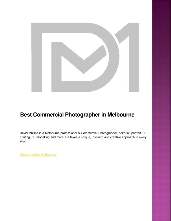 best commercial photographer in melbourne