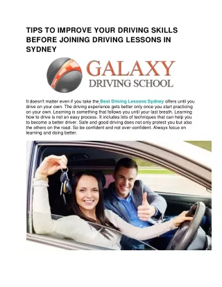 DRIVING LESSONS IN SYDNEY