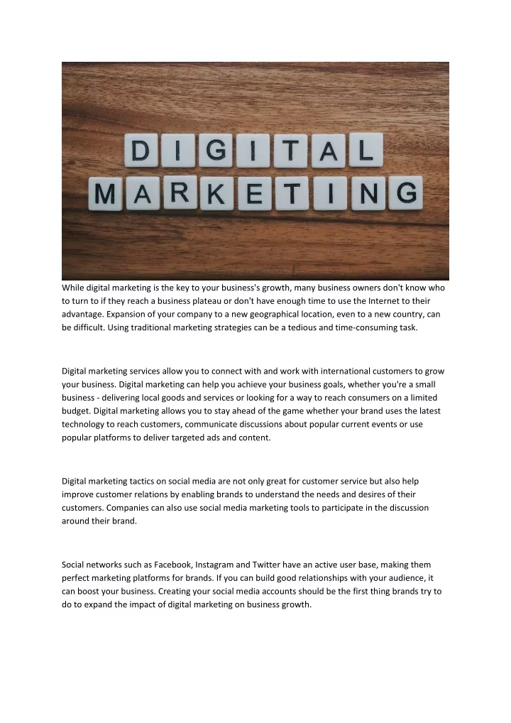 while digital marketing is the key to your